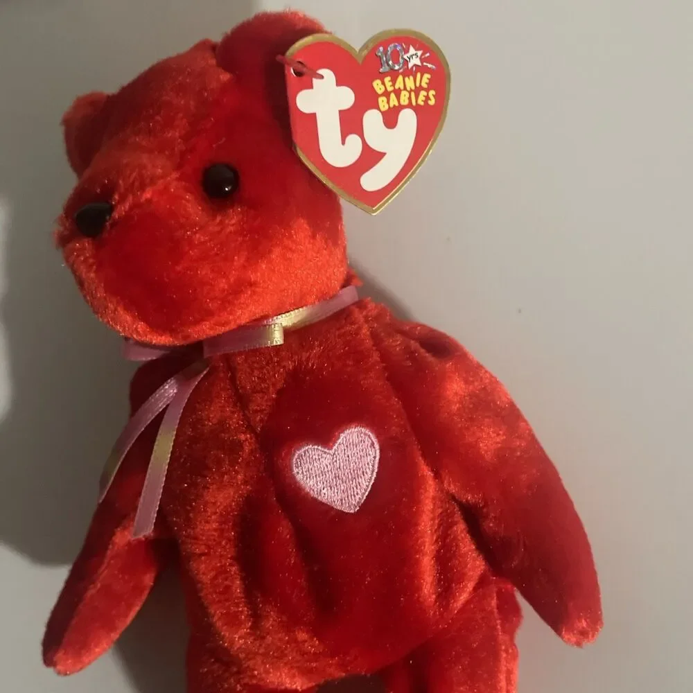 TY Beanie Baby - KISS-e the Old Face Valentines Day Bear (Internet Exclusive) (8